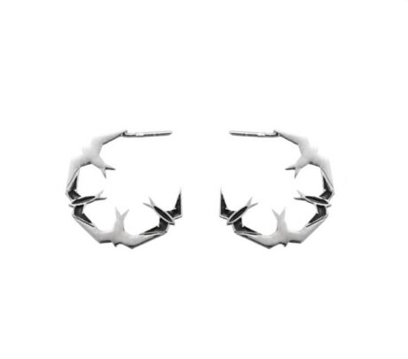 Swallow-shaped Silver Hoops