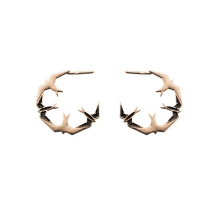 Swallow-shaped Gold Plated Hoops