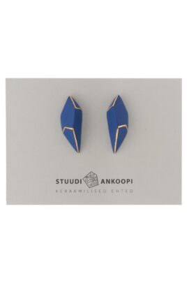 Sinised geomeetrilised kõrvarõngad