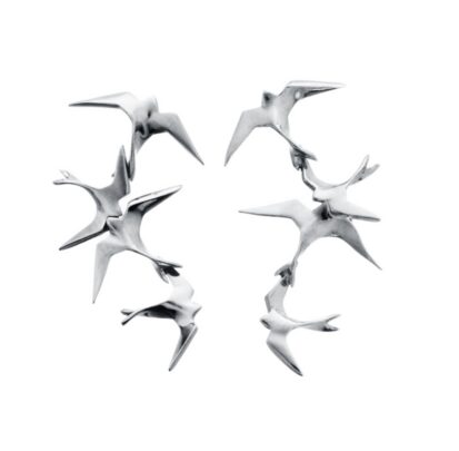 Swallow-shaped Silver Earrings
